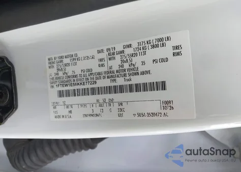 2019 Ford F-150 Lariat from USA, damaged, VIN 1FTEW1E56KKE77229